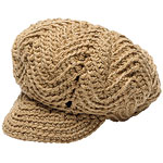 Merino-wool newsboy in tan, Anna Kula.