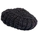 Wool-blend knit beret in black, Candela.