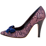 Satin pumps with lace overlay, Moschino.
