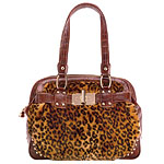 Faux fur handbag with mock-croc trim, Kathy van Zeeland.