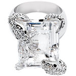 Rhodium-plated ring, Swarovski.