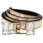 Laminated python belt, Valentino.
