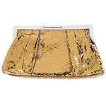 Patent-leather clutch, Calvin Klein.