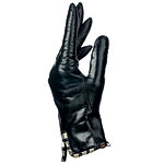 Leather and metal gloves, Kenneth Cole New York.