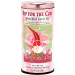 Sip for the Cure pink rose green tea; The Republic of Tea will donate 75 cents to the Komen Foundation for each Sip for the Cure tea tin sold, The Republic of Tea.