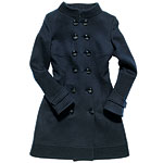 Stretch wool coat, Versace.