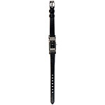 Watch with stainless-steel bezel and lizard band, Emporio Armani.