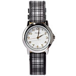 Silver tone watch with ribbon strap, Pedre.