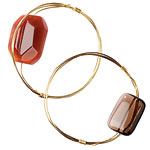 14kt-gold-filled bracelets with smoky quartz and carnelian, Susan Hanover.
