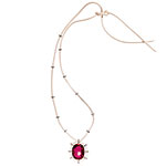 Silk necklace with rubellite and diamond rondels, Taffin.