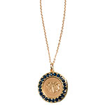 14kt-gold-and-sapphire monogram pendant, Emily and Ashley.