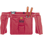 Canvas gardening tool belt in red, black or brown, Le Prince Jardinier.