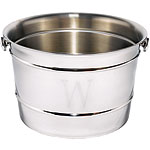 Fifteen-inch diameter stainless steel monogrammed bucket, Williams Sonoma.