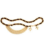 Velvet belt with gold plate, Jardin.