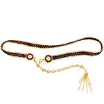 Enamel-and-crystal belt with faux leather, Jardin.