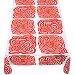 Rose cotton tablecloth, Paula Small.