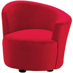 Swivel Chair Upholstered Red Faux Suede, Home Decorators.