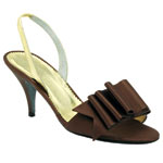 Satin and leather sandals, Olivia Morris.
