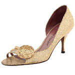 Glitter and leather pumps, Jean-Michel Cazabat.