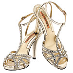 Embellished leather sandals, Via Spiga.