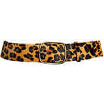 Leather-and-calf-hair belt, Nicole Miller.
