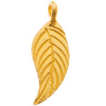 22kt-gold-vermeil curved leaf charm, Bead Boutique.