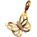 Butterfly charm of 18kt yellow gold with diamonds, Van Cleef & Arpels.
