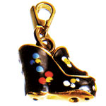 Wedge heel charm of 18kt yellow gold with enamel, Fortunoff.