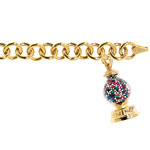 Bracelet of 14kt yellow gold with gumball machine charm, Fortunoff.