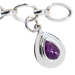 Silver chain bracelet with silver and amethyst charm, Suzanne Felsen.