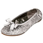 Silver glitter ballet flats, Penny Loves Kenny.