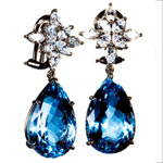 Aqua and diamond pendant earrings, Tiffany & Co..