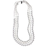 Wood and glass bead necklace, White House Black Market.