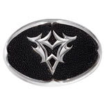 Sterling silver and ray skin belt buckle, Stephen Webster.