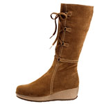 Lace-up suede boot, La Canadienne.