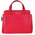 Red leather Hillary bag, Lulu Guinness.