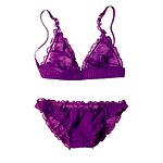Silk Frill triangle bra and briefs, Sexy Panties and Naughty Knickers.