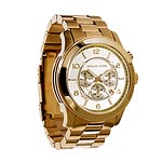 Gold-plated oversize stainless-steel chronograph watch, Michael Michael Kors.