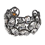Gunmetal-and-crystal cuff bracelet, Kenneth Jay Lane.