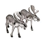 Polished pewter moose salt and pepper shakers, Michele Varian.