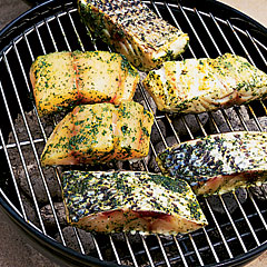 Bass with Mint-Parsley Pesto
