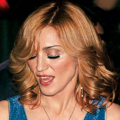 false eyelashes with bows. Madonna, fake eyelashes