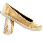 Distressed satin skimmers, Keds.