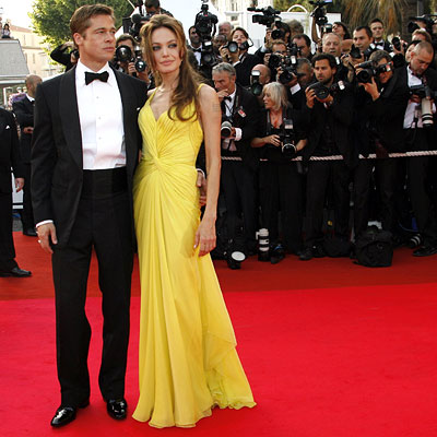 Brad Pitt, Angelina Jolie in Ungaro, Premiere of Ocean's Thirteen, Fashion, 2007 Cannes Film Festival