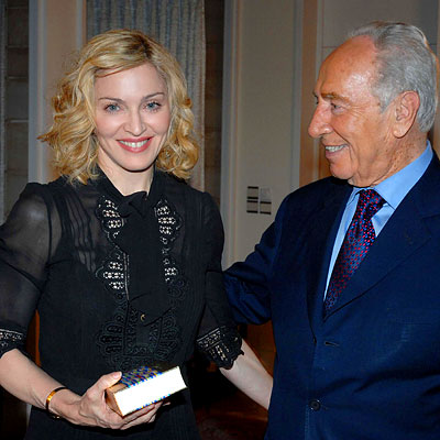 Madonna, Israeli President Shimon Peres, Trip to Israel