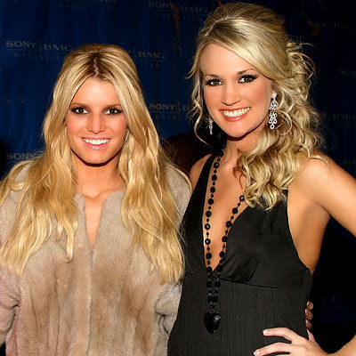 Jessica Simpson in Michael Kors, Carrie Underwood in Malandrino, Girl About Town