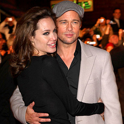 Angelina Jolie, Brad Pitt, Beowulf European premiere, London