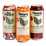Diet green tea soda, Hansen.