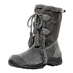 Suede boots with polyester lining, Lands' End.