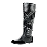 Satin and suede boots, Nine West.